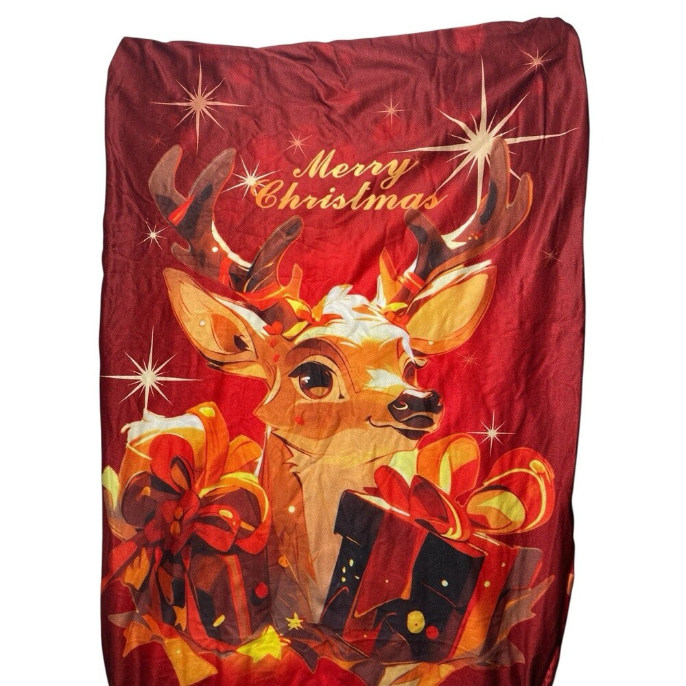 Christmas Dining Chair Covers Stretch Christmas Decor Rudolph Reindeer Set Of 4